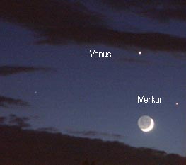 Mond bei Merkur und Venus am 14. Mai 2002